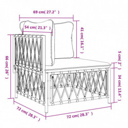 Garten-Ecksofa mit Kissen Weiß Gewebe