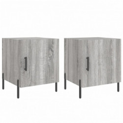 Nachttische 2 Stk. Grau Sonoma 40x40x50 cm Holzwerkstoff