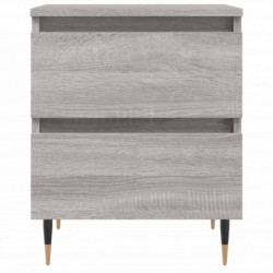 Nachttische 2 Stk. Grau Sonoma 40x35x50 cm Holzwerkstoff