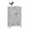 Highboard Betongrau 69,5x31x115 cm Holzwerkstoff