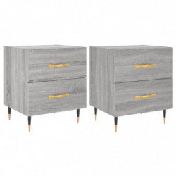 Nachttische 2 Stk. Grau Sonoma 40x35x47,5 cm Holzwerkstoff