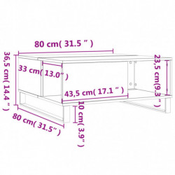 Couchtisch Grau Sonoma 80x80x36,5 cm Holzwerkstoff