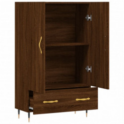 Highboard Braun Eichen-Optik 69,5x31x115 cm Holzwerkstoff