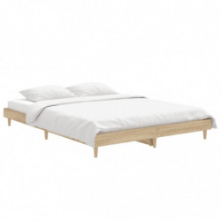 Bettgestell Sonoma-Eiche 135x190 cm Holzwerkstoff