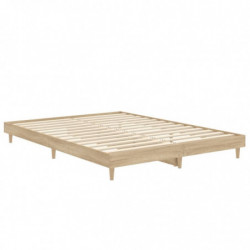 Bettgestell Sonoma-Eiche 135x190 cm Holzwerkstoff