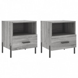 Nachttische 2 Stk. Grau Sonoma 40x35x47,5 cm Holzwerkstoff