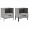 Nachttische 2 Stk. Grau Sonoma 40x35x47,5 cm Holzwerkstoff