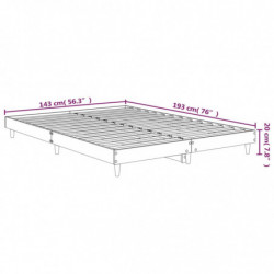 Bettgestell Braun Eichen-Optik 140x190 cm Holzwerkstoff