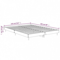 Bettgestell Braun Eichen-Optik 135x190 cm Holzwerkstoff