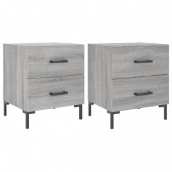 Nachttische 2 Stk. Grau Sonoma 40x35x47,5 cm Holzwerkstoff