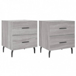 Nachttische 2 Stk. Grau Sonoma 40x35x47,5 cm Holzwerkstoff