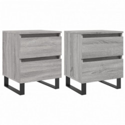 Nachttische 2 Stk. Grau Sonoma 40x35x50 cm Holzwerkstoff