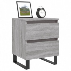 Nachttische 2 Stk. Grau Sonoma 40x35x50 cm Holzwerkstoff