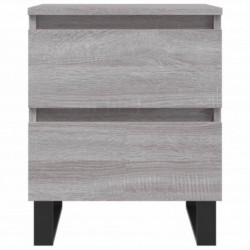 Nachttische 2 Stk. Grau Sonoma 40x35x50 cm Holzwerkstoff