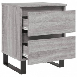 Nachttische 2 Stk. Grau Sonoma 40x35x50 cm Holzwerkstoff