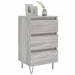 Nachttische 2 Stk. Grau Sonoma 40x35x69 cm Holzwerkstoff