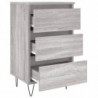 Nachttische 2 Stk. Grau Sonoma 40x35x69 cm Holzwerkstoff