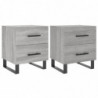 Nachttische 2 Stk. Grau Sonoma 40x35x47,5 cm Holzwerkstoff