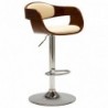 Barhocker 2 Stk. Creme Bugholz und Kunstleder