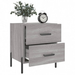 Nachttische 2 Stk. Grau Sonoma 40x35x47,5 cm Holzwerkstoff