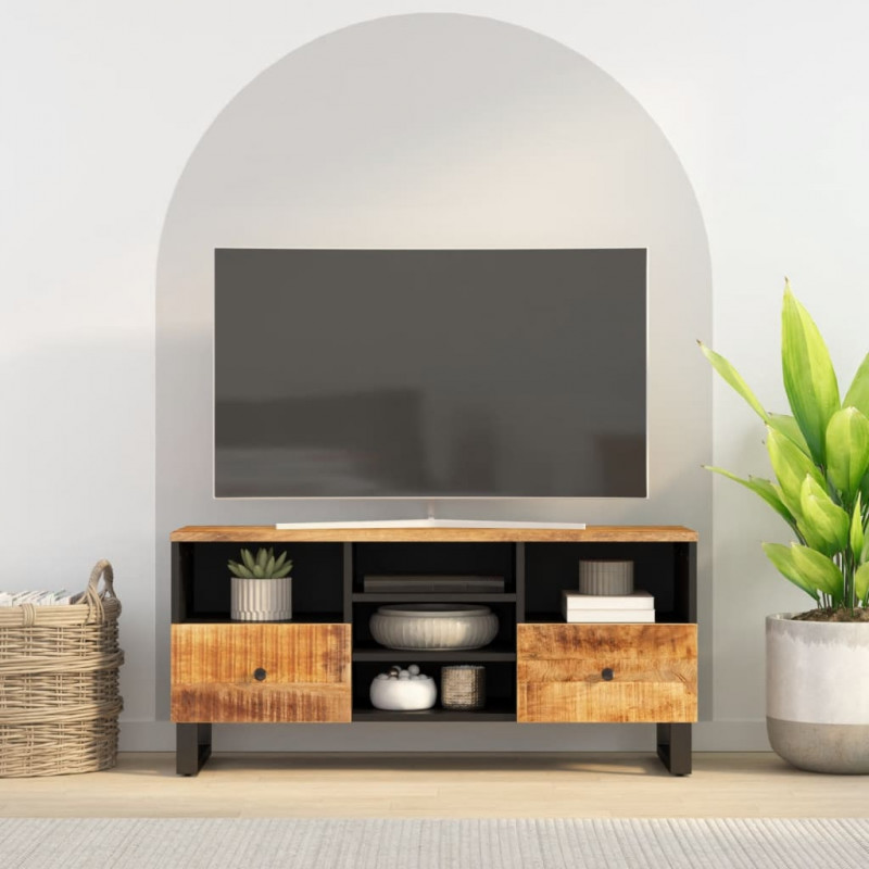 TV-Schrank 100x33x46 cm Massivholz Mango & Holzwerkstoff