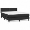 Boxspringbett mit Matratze Schwarz 140x190 cm Kunstleder