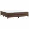 Boxspringbett mit Matratze Braun 180x200 cm Kunstleder