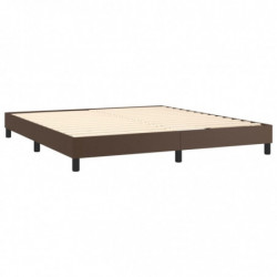 Boxspringbett mit Matratze Braun 180x200 cm Kunstleder