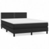 Boxspringbett mit Matratze Schwarz 140x200 cm Kunstleder