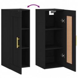 Wandschrank Schwarz 34,5x34x90 cm Holzwerkstoff