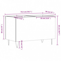 Plattenschrank Hochglanz-Weiß 74,5x38x48 cm Holzwerkstoff