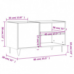 Plattenschrank Schwarz 85x38x48 cm Holzwerkstoff