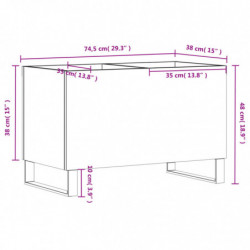 Plattenschrank Schwarz 74,5x38x48 cm Holzwerkstoff