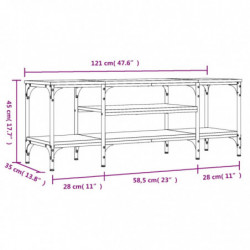 TV-Schrank Sonoma-Eiche 121x35x45 cm Holzwerkstoff & Eisen