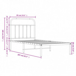 Bettgestell mit Kopfteil Metall Weiß 80x200 cm