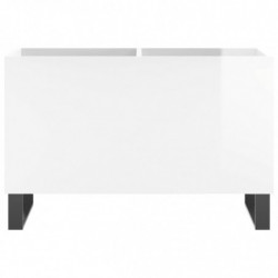 Plattenschrank Hochglanz-Weiß 74,5x38x48 cm Holzwerkstoff