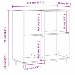 Plattenschrank Grau Sonoma 84,5x38x89 cm Holzwerkstoff