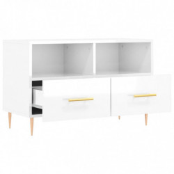 TV-Schrank Hochglanz-Weiß 80x36x50 cm Holzwerkstoff