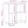 Plattenschrank Hochglanz-Weiß 84,5x38x89 cm Holzwerkstoff