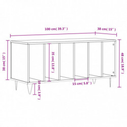 Plattenschrank Hochglanz-Weiß 100x38x48 cm Holzwerkstoff