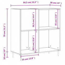 Plattenschrank Grau Sonoma 84,5x38x89 cm Holzwerkstoff