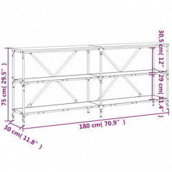 Konsolentisch Grau Sonoma 180x30x75 cm Holzwerkstoff und Eisen