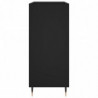 Plattenschrank Schwarz 84,5x38x89 cm Holzwerkstoff