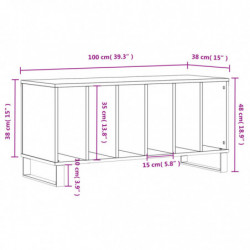 Plattenschrank Grau Sonoma 100x38x48 cm Holzwerkstoff