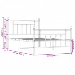 Bettgestell mit Kopf- und Fußteil Metall Schwarz 107x203 cm