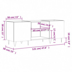 Plattenschrank Weiß 121x38x48 cm Holzwerkstoff