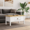 Couchtisch BODO Weiß und Braun 100x55x45 cm Massivholz Kiefer