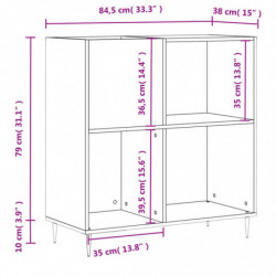 Plattenschrank Hochglanz-Weiß 84,5x38x89 cm Holzwerkstoff