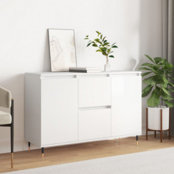 Sideboard Hochglanz-Weiß 104x35x70 cm Holzwerkstoff