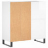 Plattenschrank Hochglanz-Weiß 84,5x38x89 cm Holzwerkstoff